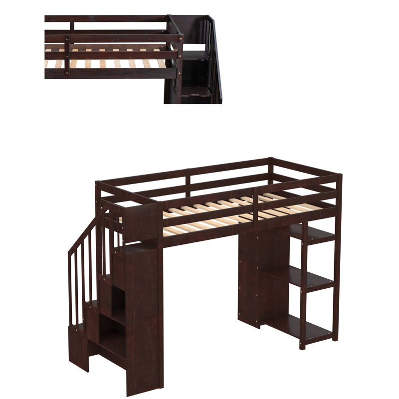 Harriet Bee Gloriane Kids Twin Loft Bed with Drawers Wayfair